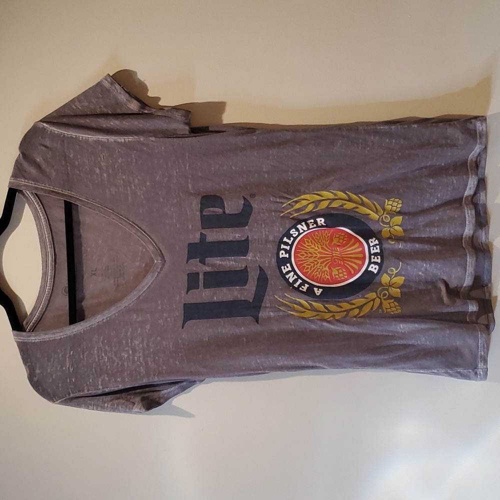Sheer Miller Lite V-Neck Tee - XL